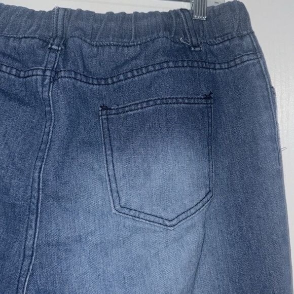 Elastic Waist Denim Jogger Jeans XXL Relaxed Fit Blue Wash Drawstring Waistband - Picture 8 of 12
